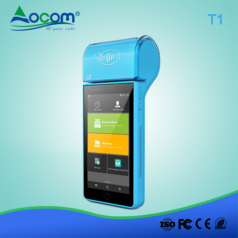 (POS -T1) Terminal Handheld Android7.0 POS de 5 "com certificados EMV e PCI