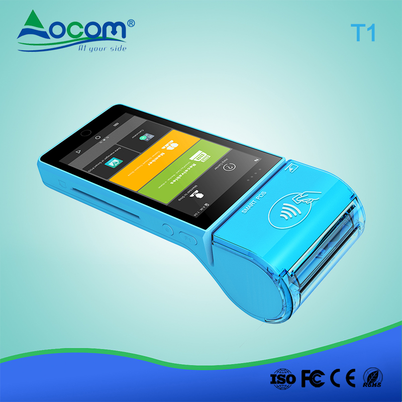 (POS-T1)EMV PCI Certificates Handheld  Android POS Terminal with Printer