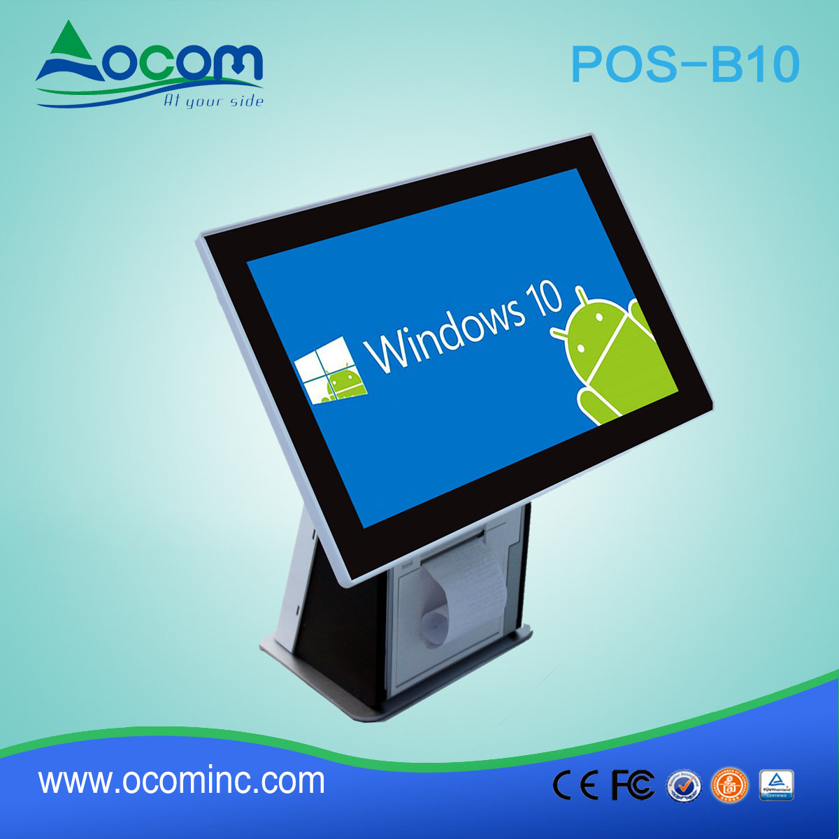 10 "Dual Screen all in One Retail Touch POS-Supermarkt mit Drucker