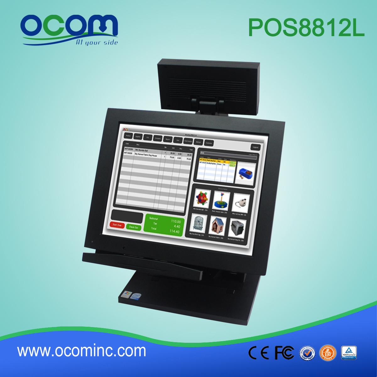 12 Pulgadas Tamaño pequeño All-In-One Touch Screen TPV (POS-8812L)