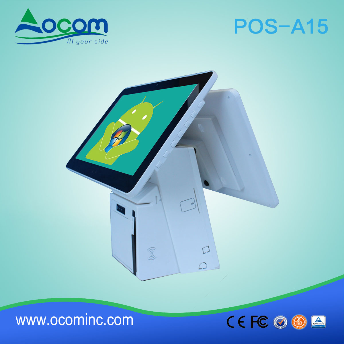 15,6" Android Windows, tudo em um preço de terminal pos com impressora térmica de 2" ou 3"