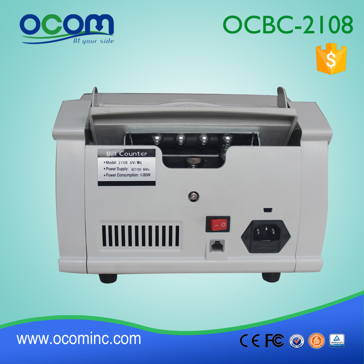 Bill money banknote counting machine with fake detector