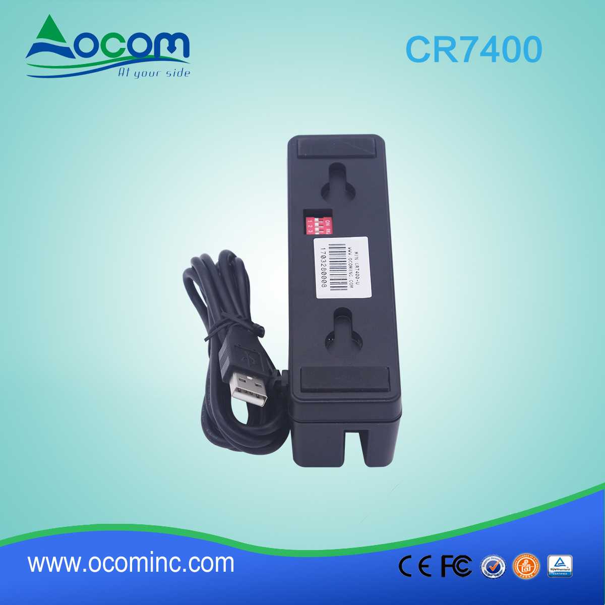 CR7400 Triple tracks Magnetic Stripe Swipe Card Reader