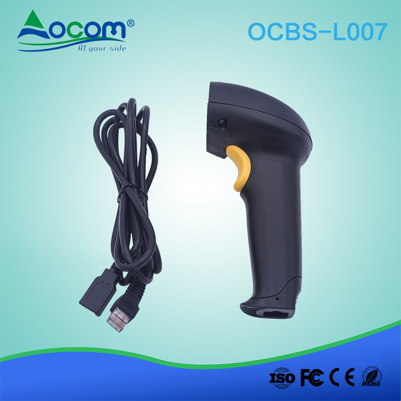 Günstiger Preis Laser Barcode Reader Tragbarer 1D verdrahteter Laser Barcode Scanner