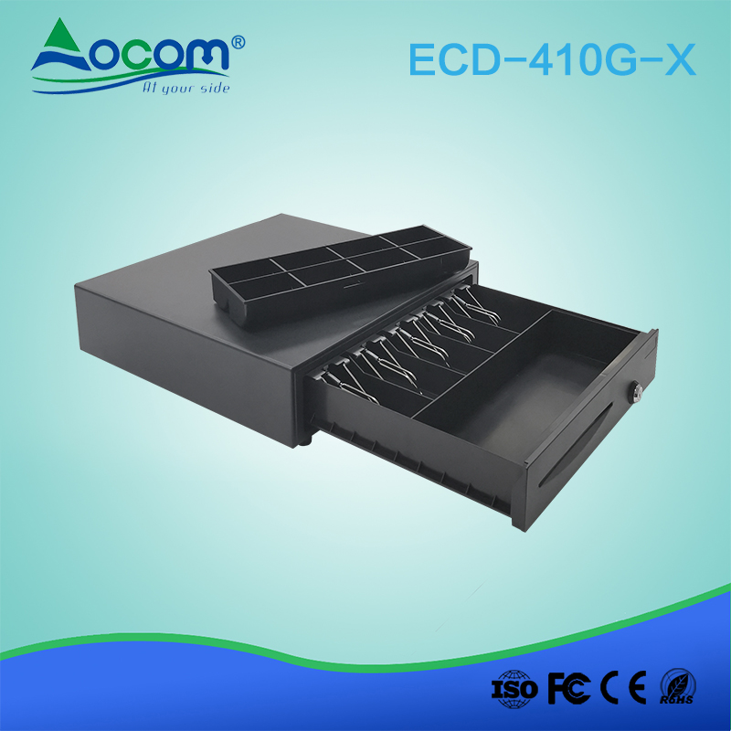 ECD-410G 410黑色pos系统12V / 24V RJ12金属钱箱