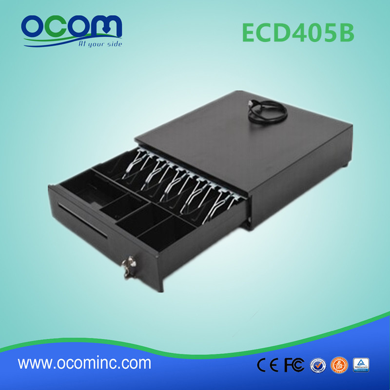 ECD405B eletrônico Metal Black RJ11 caixa de gaveta de dinheiro pos de bloqueio de 3 posições