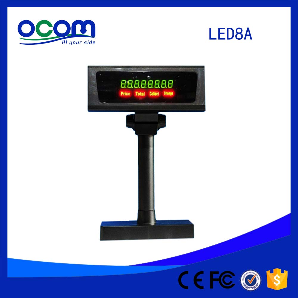 Gray black color cheap 7 segment led digital number display led pole customer display for pos