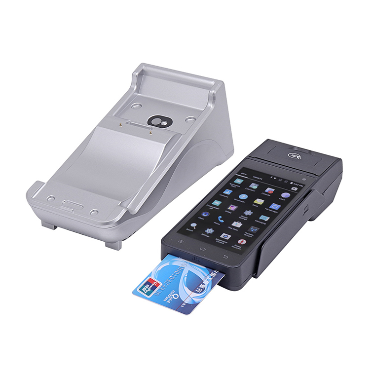 Handheld android pos-terminal met printer en oplaadstation