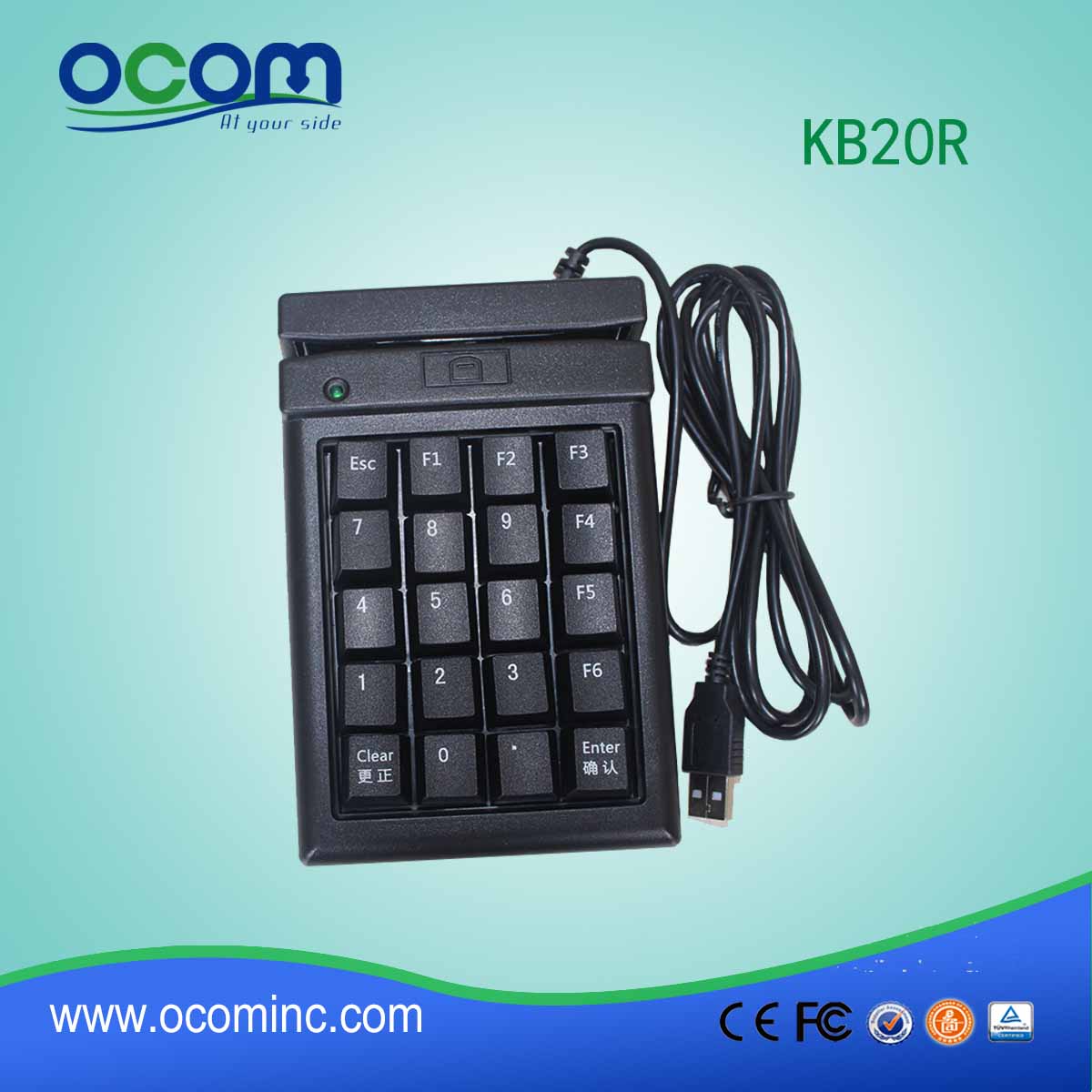 mini card swipe POS keyboard with card reader