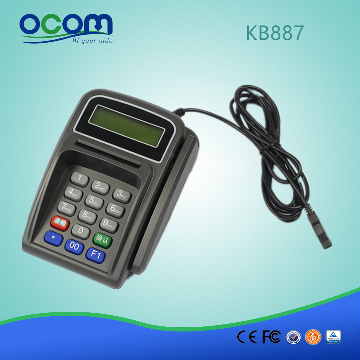 Mini-Tastatur mit Smart Card Reader und Magnetkartenleser KB887