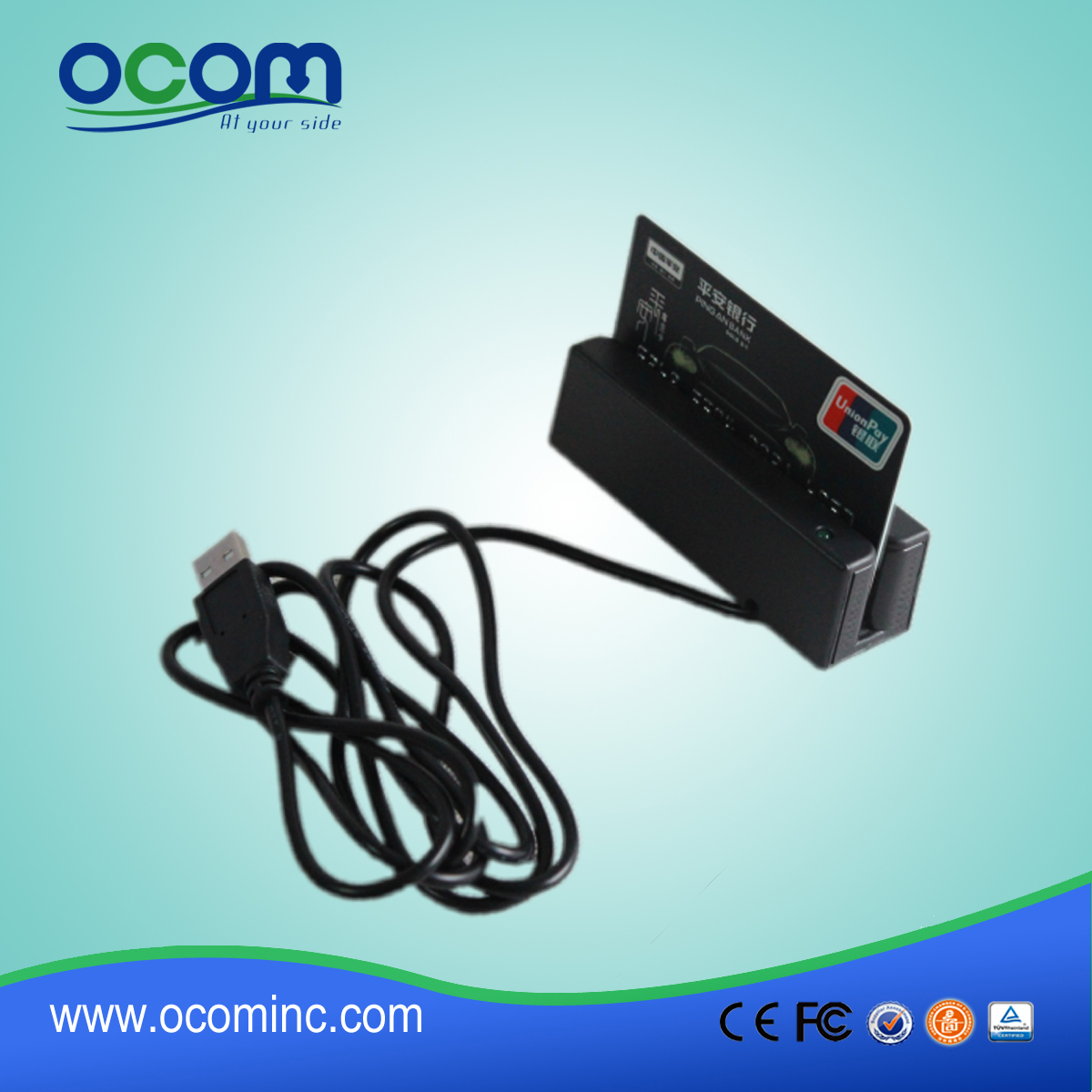 迷你USB 3轨磁条信用卡读卡器CR1300