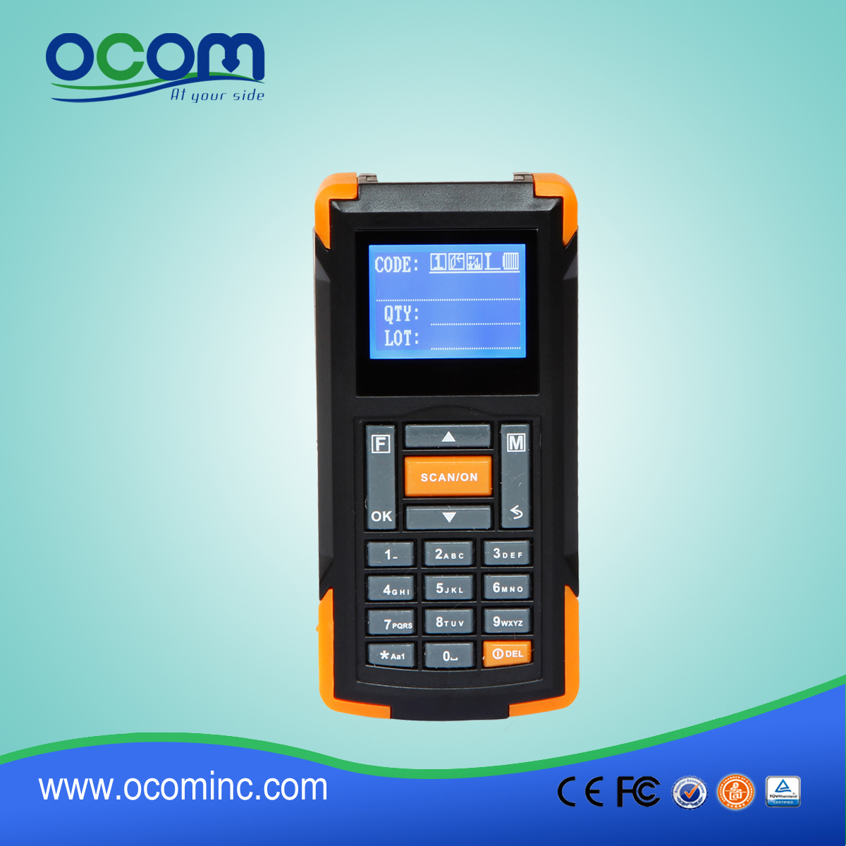 433mhz or bluetooth portable mini wireless barcode scanner with display memory