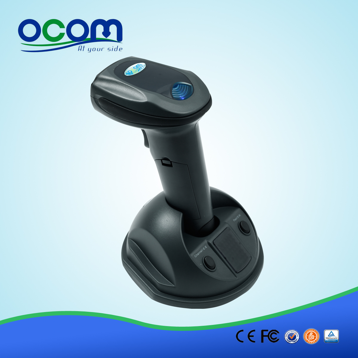 OCBS-W800 433MHz wireless portable barcode scanner with memory