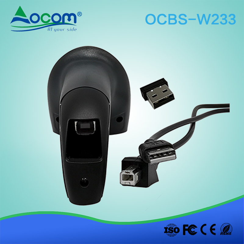 OCBS -W233 Scanner de code-barres sans fil Bluetooth Mini 1D / 2D automatique