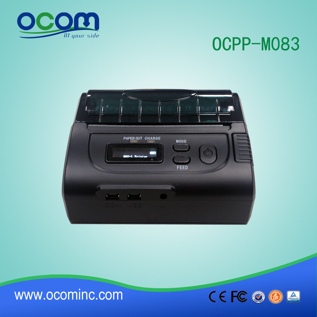 OCPP-M083 3Inch handheld protable mini barcode printer with rechargetable