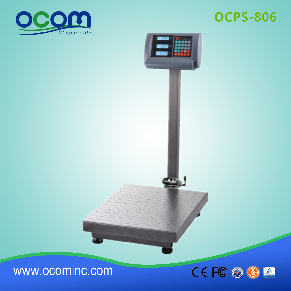 OCPS-806 electronic digital price weighing platform scale with stand up to 1000kg