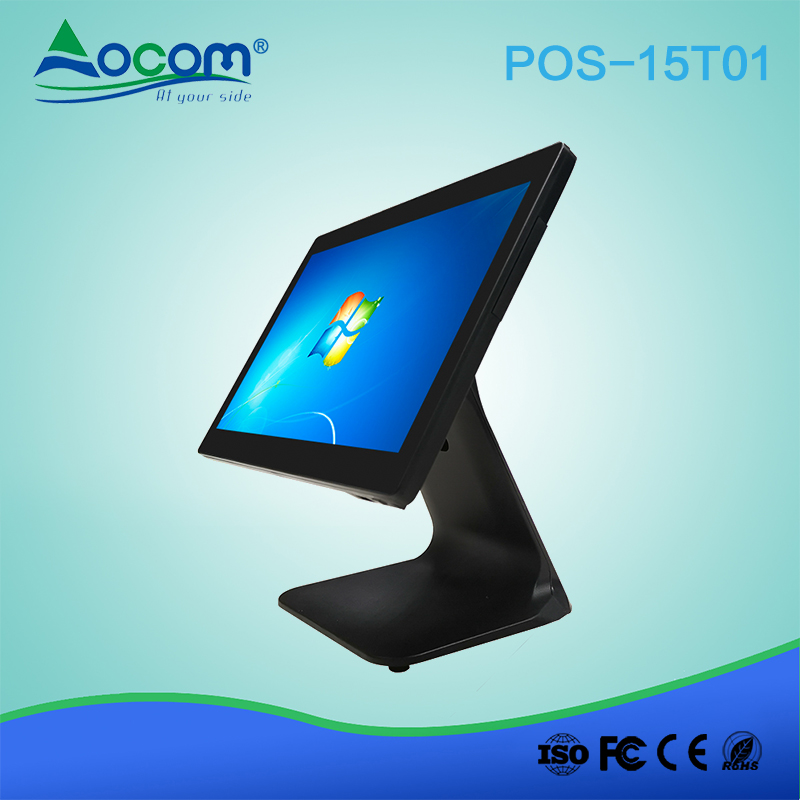 POS-15T01 1366*768 15.6" framless capacitive touch all in one pos cash register