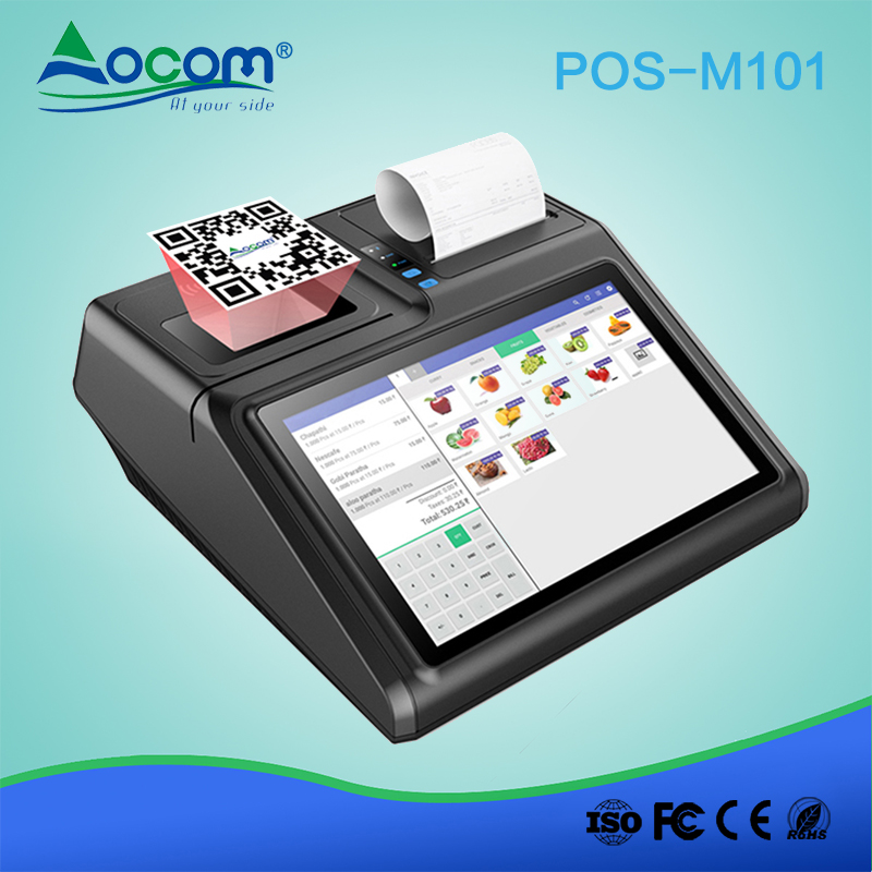 POS -M101 10.1 pulgadas restaurante que factura todo en una pantalla táctil Android máquina pos con impresora
