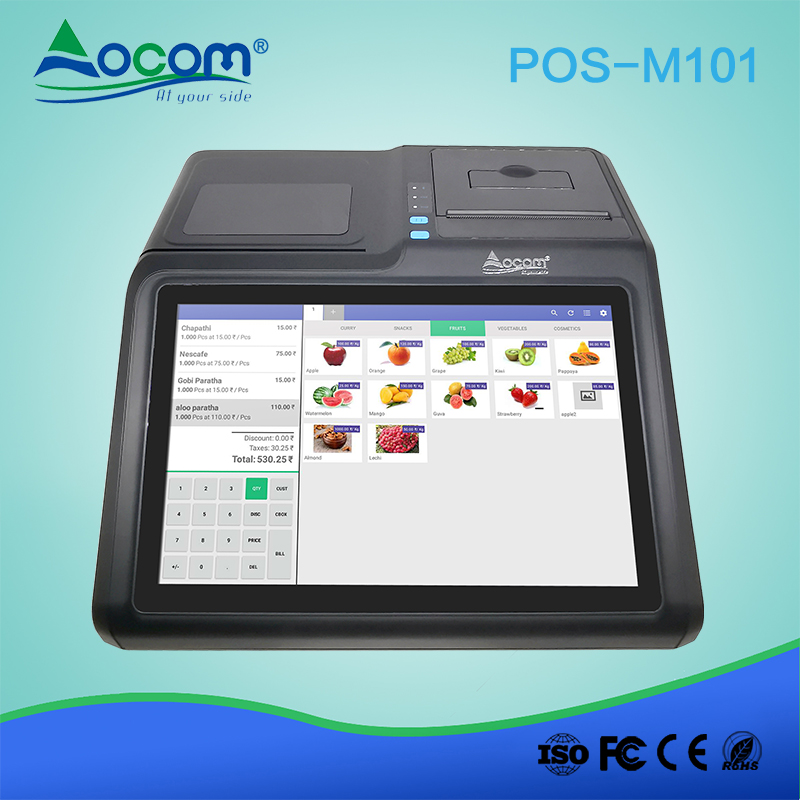 POS -M101-A平台式内置热敏打印机Android 10英寸POS系统