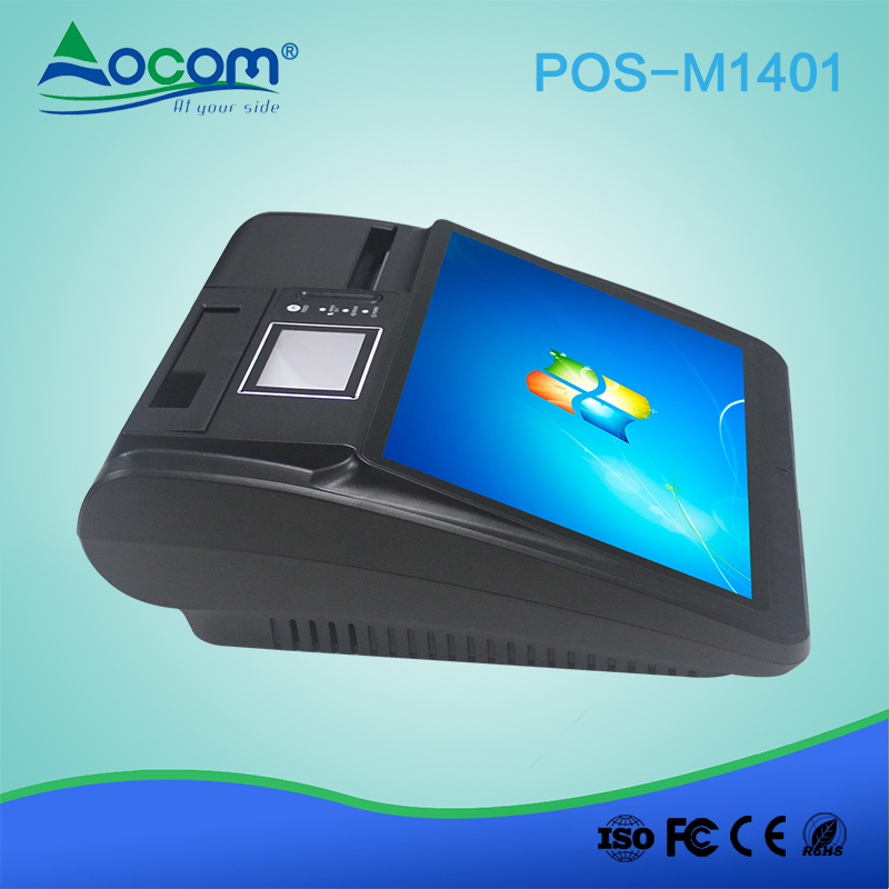 Máquina da tabuleta do ósmio do andróide do andróide de POS -M1401 14inch todo em um terminal da tela de toque POS com impressora