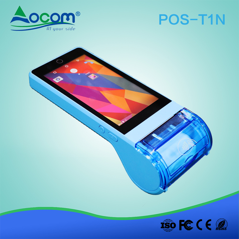 POS -T1N Touchscreen da 5 pollici tutto in un terminale mini mobile pos Android con 2 slot sim
