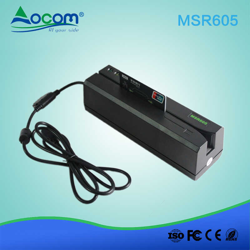 POS logiciel USB gratuit lecteur de cartes à bande magnétique écrivain msr 605 lecteur écrivain