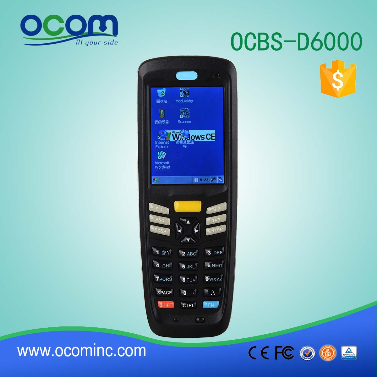 Protable moblie pda supporto di raccolta dati wifi bluetooth scanner di codici a barre 1D
