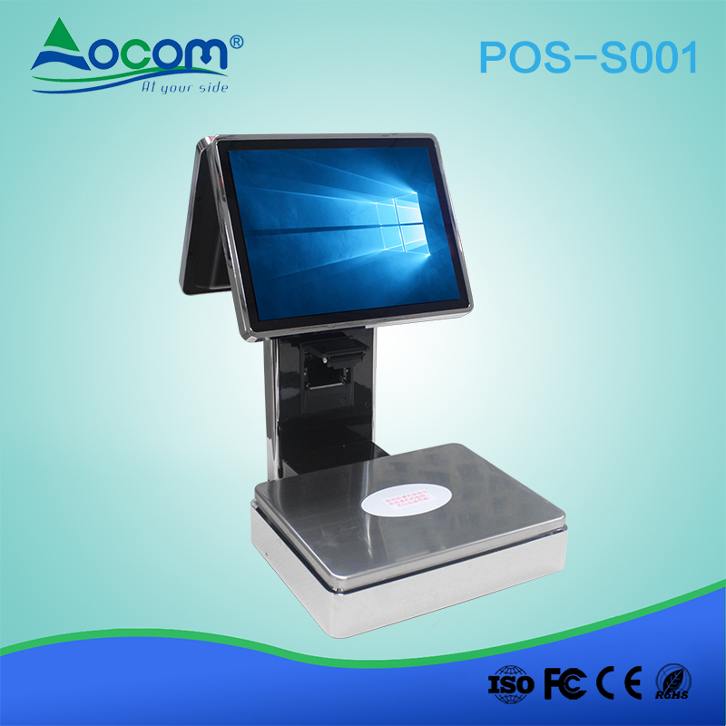 S001 POS System Touch Bilancia elettronica per stampante Scala di codici a barre