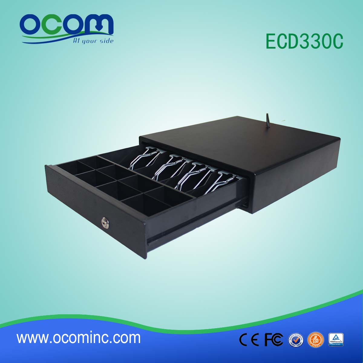 Small Metal Manual Cash Box Cash Drawer for POS System  (ECD330C)