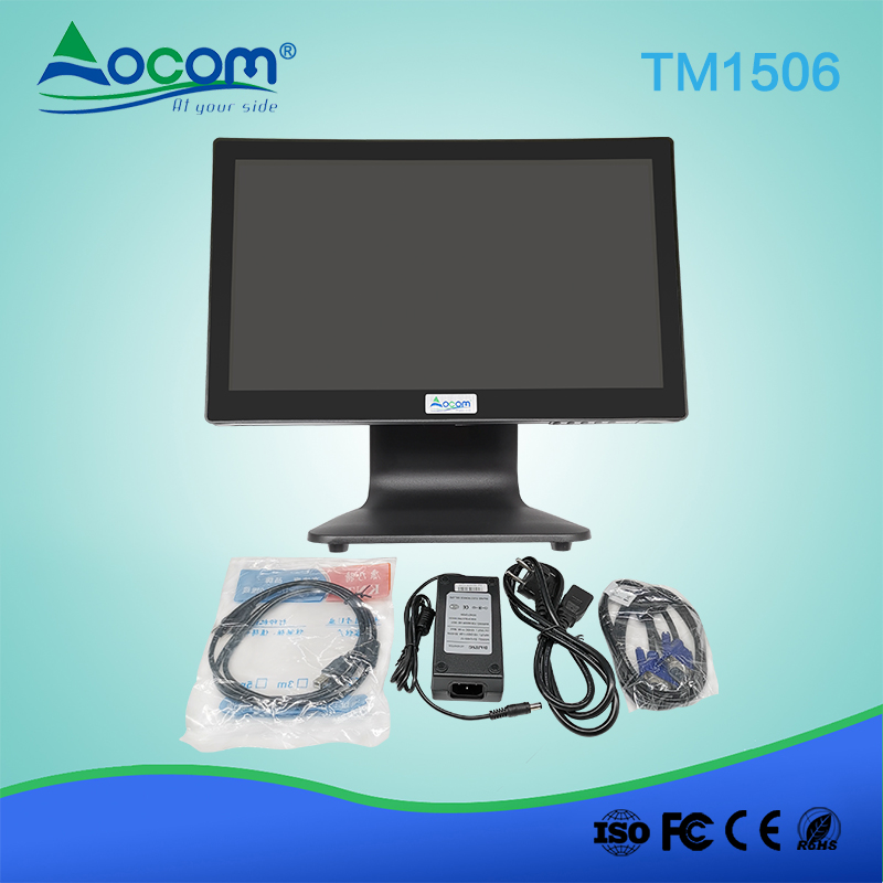 TM1506 15.6inch οθόνη αφής POS οθόνη διαμερισμάτων με βάση αλουμινίου