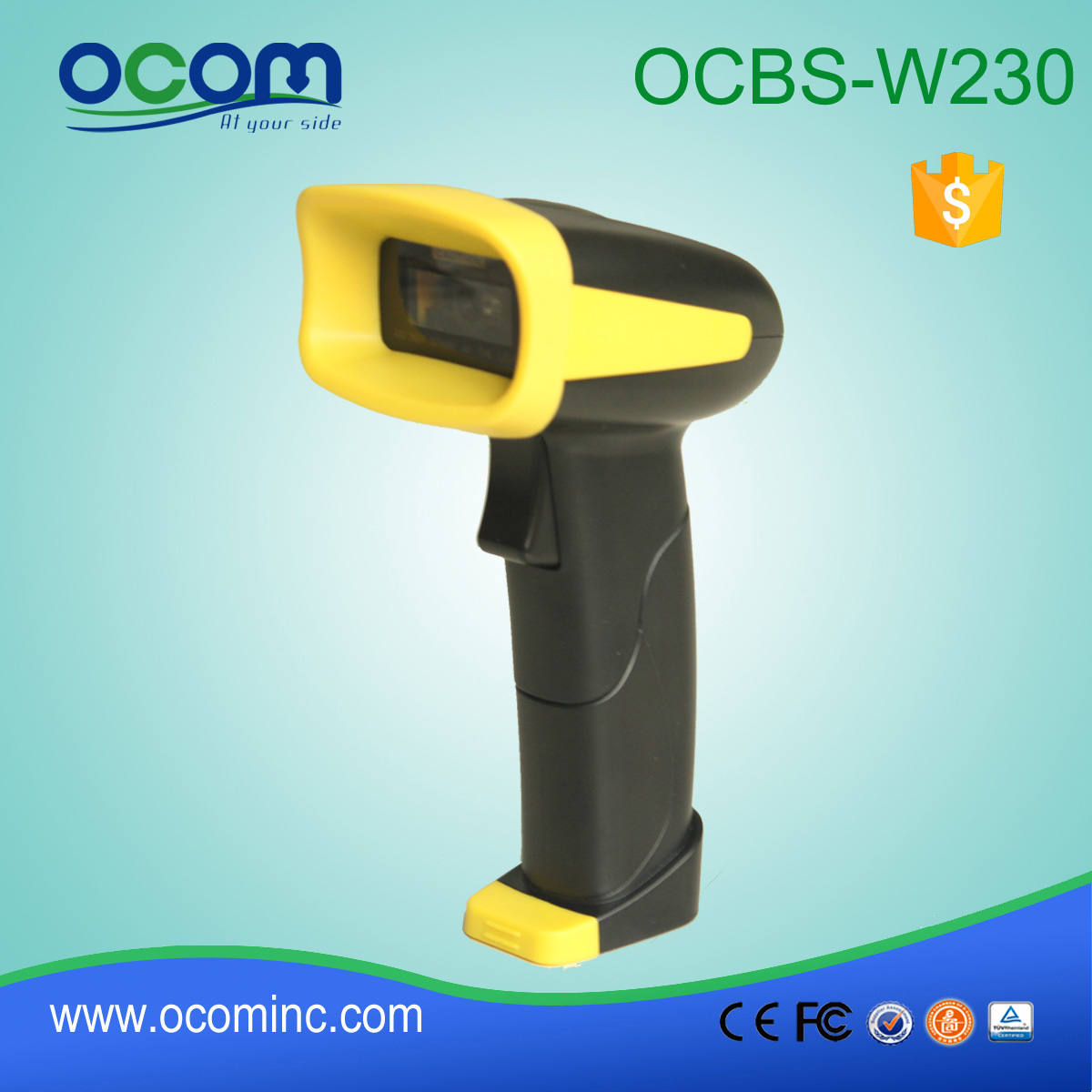 ماسح الباركود اللاسلكي 433Mhz / Bluetooth 2D (OCBS -W230)