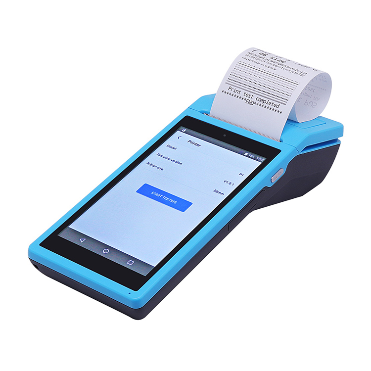 handheld android 4G wireless pos terminal with printer