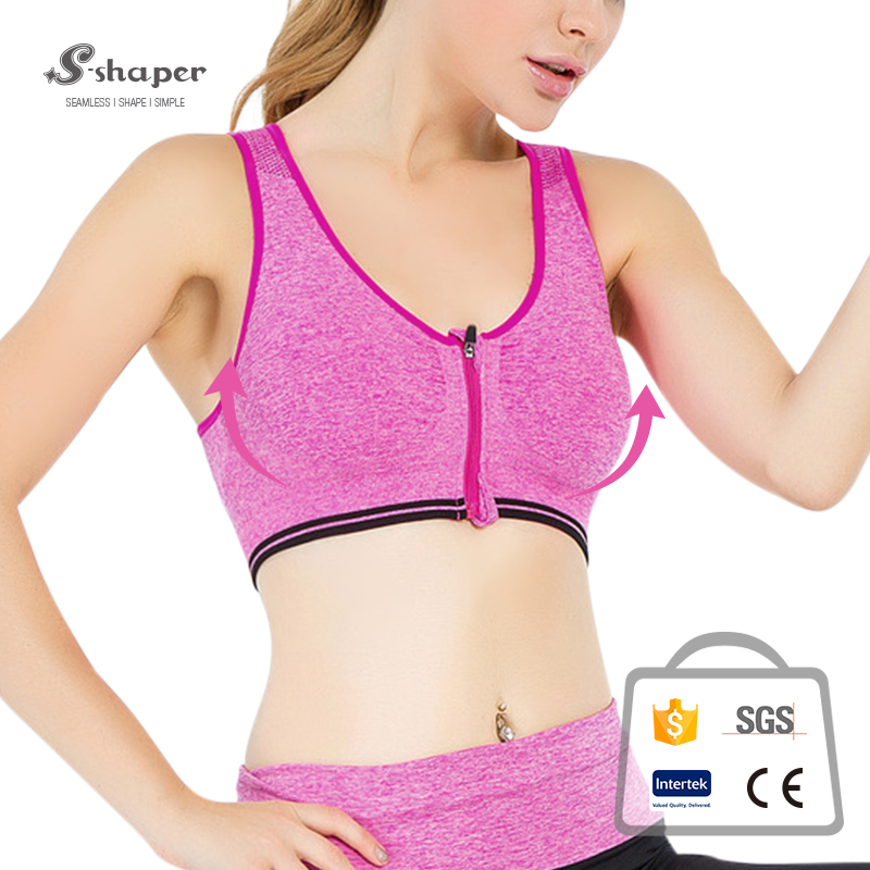 Reggiseno sportivo alla moda della chiusura lampo dell'OEM per le donne sulle vendite