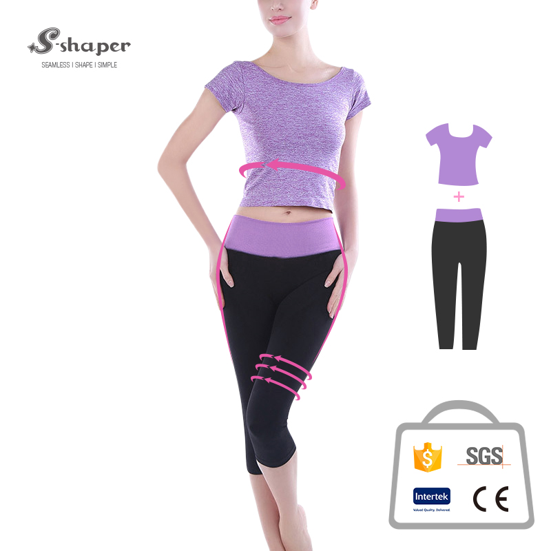 Women's Active Short Sleeve Shirts Yoga Set On Sales