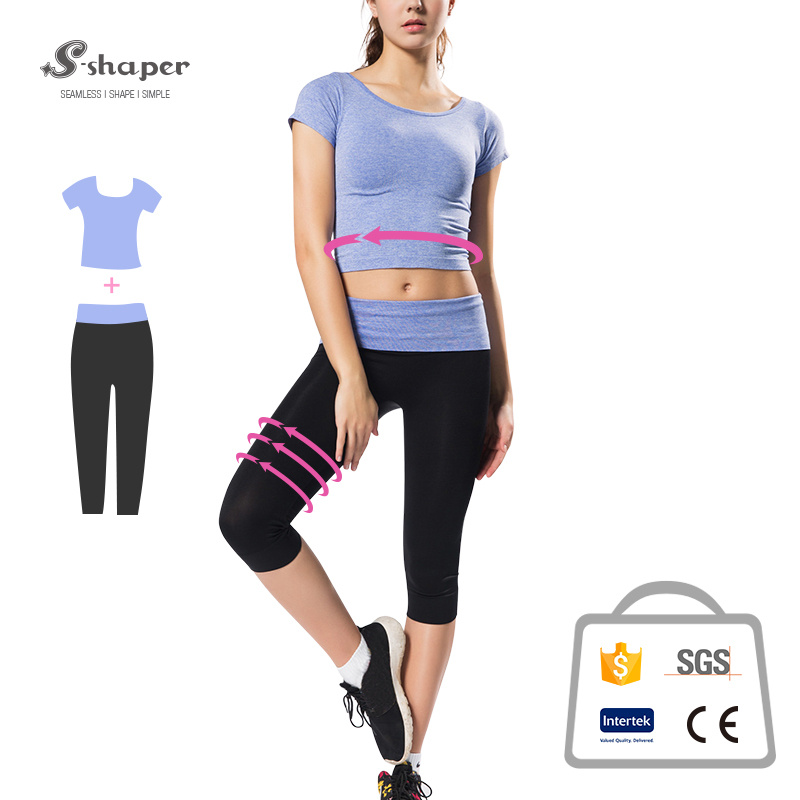 Women's Active Short Sleeve Shirts Yoga Set Supplier
