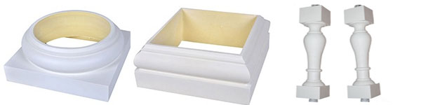 China polyurethane balustrade manufacturer square newel post caps fence post capitals