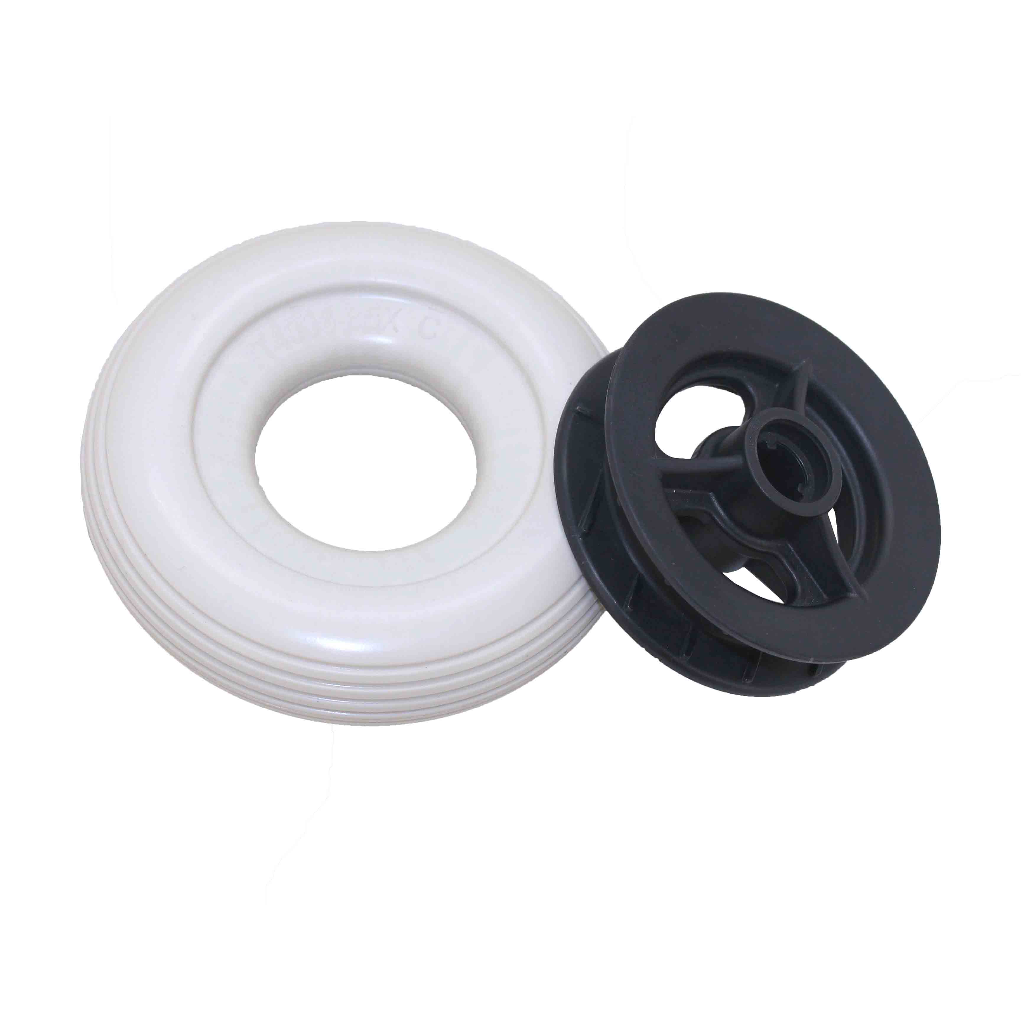 Ruedas de poliuretano neumáticos, ruedas del cochecito, neumáticos sólidos, llantas de ruedas, cochecito de 3 ruedas