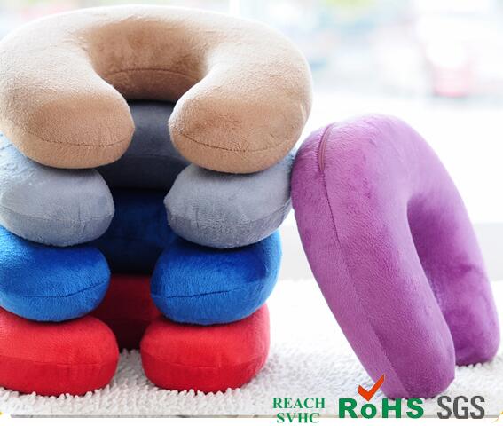 Custom PU home decoration pillow, PU slow rebound neck Zhenxin, polyurethane memory foam U-pillow