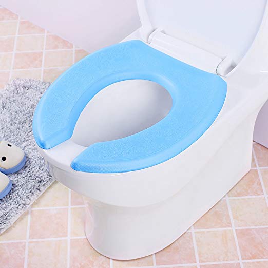 Coussin de siège de toilette imperméable en mousse PU Coussin de type Closestool lavable en pâte, bleu en forme de U