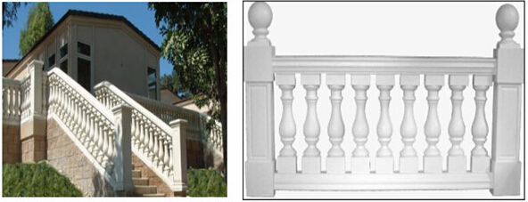 Polyuréthane balustre, produit de polyuréthane, balustrades, fournisseurs de films de polyuréthane, des rampes intérieures