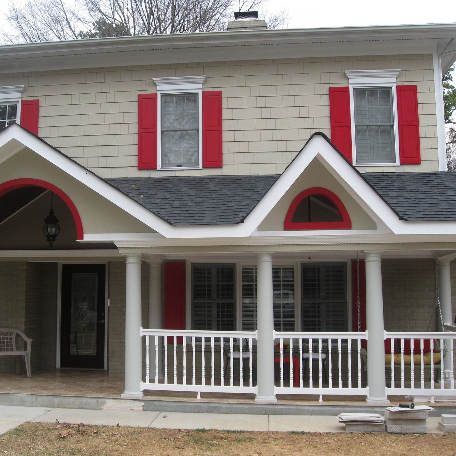 Polyurethane exterior decorative handrail for elderly