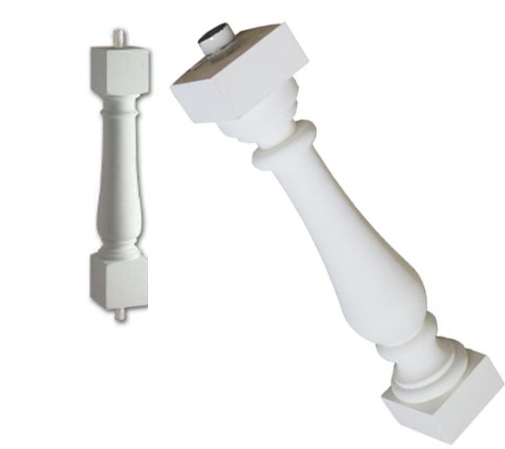 白色聚氨酯栏杆，聚氨酯光滑表面栏杆，高品质白色栏杆，白色PU栏杆供应商