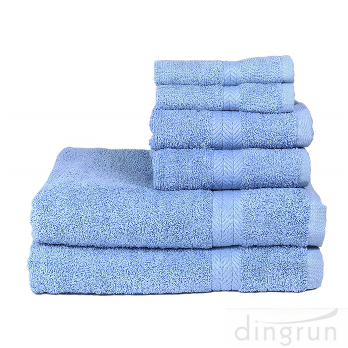 100% Cotton 6 Piece Towel Set Bath Towel Hand Towel Wash Towel
