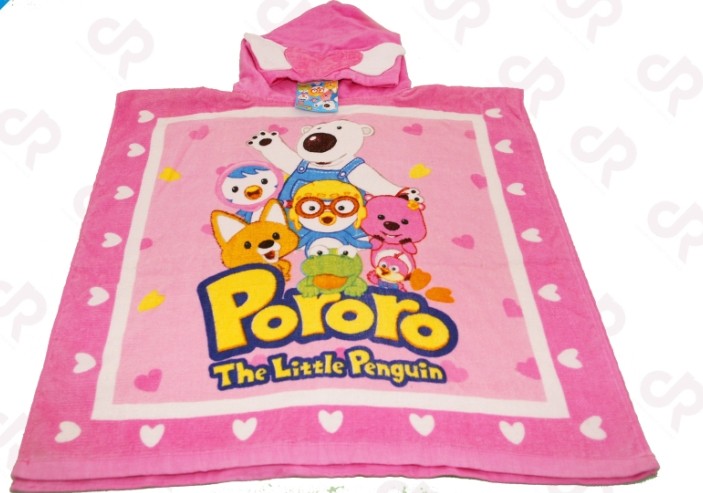 100％纯棉儿童连帽毛巾