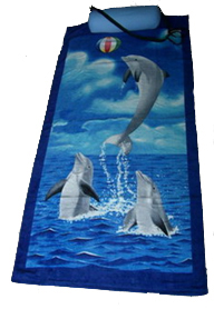 Reactive printing beach towel with pillow