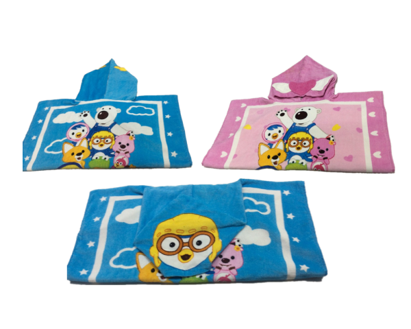 100% cotton scrape velour reactive printing children pouch for swimming