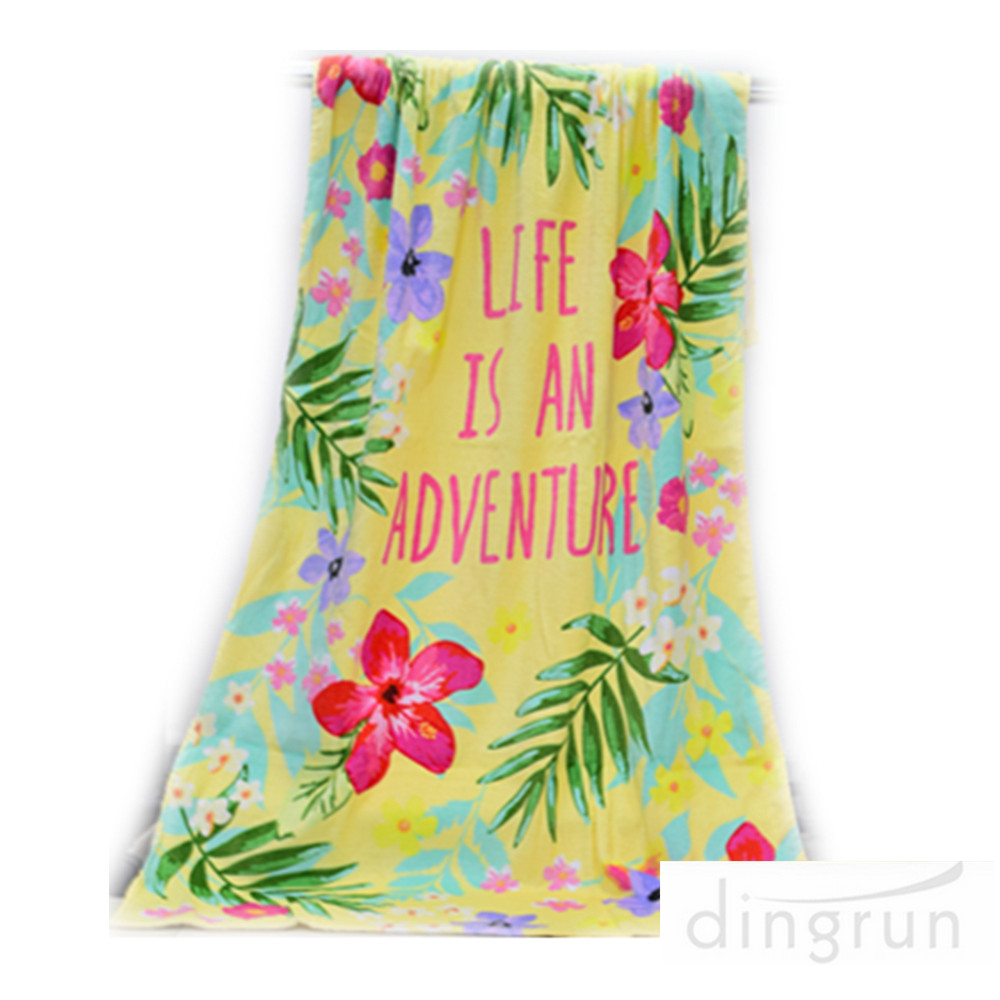 70*140cm cotton velour reactive printed beach towel