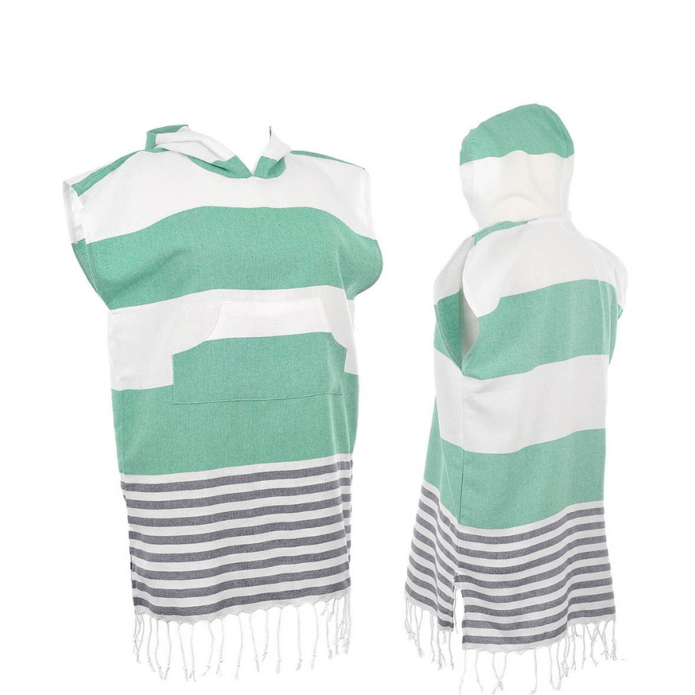 Turkish Cotton Adults Hooded Surf Poncho Towel Changing Robe