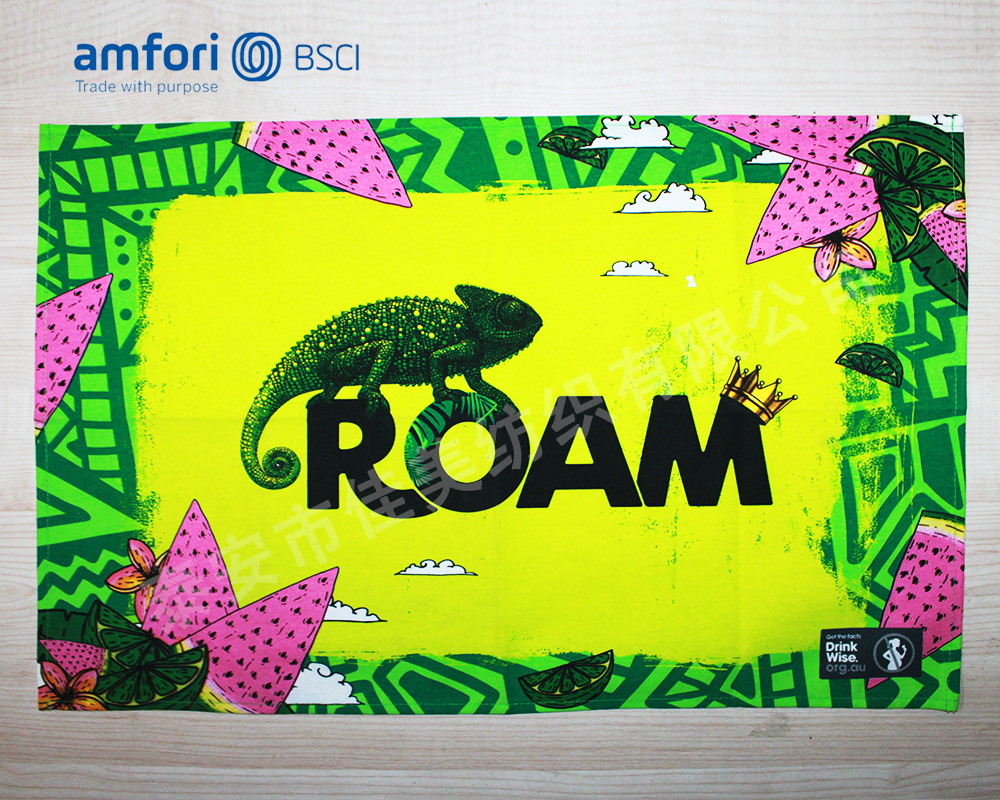 Custom Design Linen Cotton Printed Tea Towel