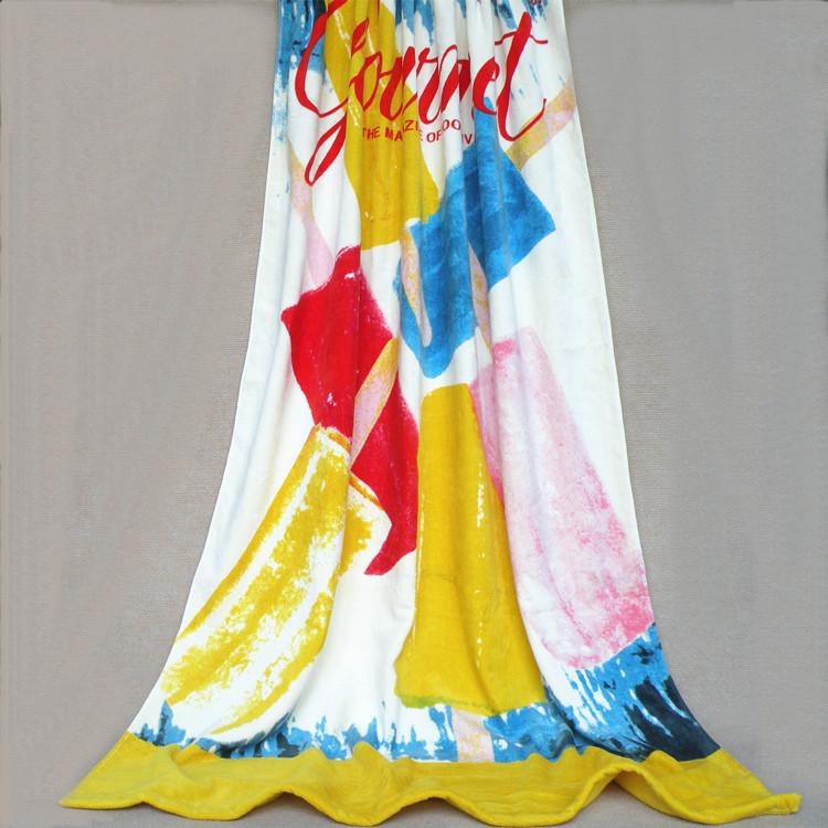 双面印刷沙滩巾，活性印花沙滩巾，